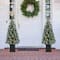 2 Pack 4ft. Pre-Lit Pine Artificial Christmas Porch Tree, Warm White LED Lights